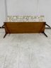 Vintage MCM Stone Topped Rectangular Coffee Table With Wood Base.