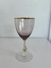 Vintage MCM Jozef Stanik Rose Colored Wine Glasses With Gold Ball Stem (Set Of 11)