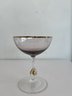 Vintage MCM Jozef Stanik Rose Colored Champagne Coupe With Gold Ball Stem (Set Of 12)