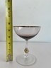 Vintage MCM Jozef Stanik Rose Colored Champagne Coupe With Gold Ball Stem (Set Of 12)