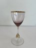 Vintage MCM Jozef Stanik Rose Colored Sparkling Wine Glasses With Gold Ball Stem (Set Of 12)