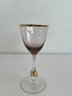 Vintage MCM Jozef Stanik Rose Colored Sparkling Wine Glasses With Gold Ball Stem (Set Of 12)