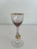 Vintage MCM Jozef Stanik Rose Colored Cordial Glasses With Gold Ball Stem (Set Of 10)