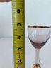 Vintage MCM Jozef Stanik Rose Colored Cordial Glasses With Gold Ball Stem (Set Of 10)