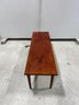 Vintage MCM Stone Topped Rectangular Coffee Table With Wood Base.