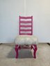 Barbie Inspired Ladderback Chairs With Cream Faux Fur Seats (set Of 5)