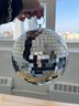 Set Of (4) 8 Inch Disco Balls With Hanging Rings #1