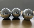 Set Of (3) 8 Inch Disco Balls With Hanging Rings #3
