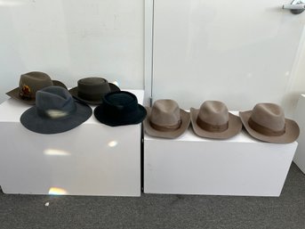 Assorted Wool & Leather Fedora Hats (7-piece Set)