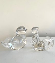 Villeroy & Boch Crystal Rooster & Glass Duckling Figurines (2-piece Set)