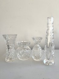Vintage Pressed Cut Glass Vase Assortment (4-piece Set)