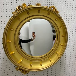 Antique 19th Century Reproduction Ornate Gilt Frame Convex Mirror