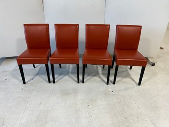 Crate & Barrel Lowe Persimmon Dining Chairs (set Of 4) #1
