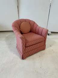 Pink Channel Back Tufted Occasional Chair