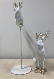 Christian Dior Pair Of Magic Rabbits With Golden Antlers  Set #1