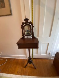 Antique Victorian Shaving Stand With Mirror