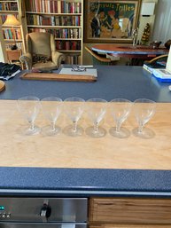 Set Of 6 Clear Glass Stemware