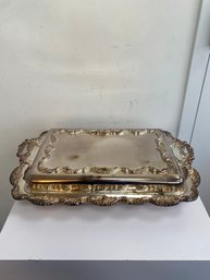 Vintage Int'l Silver Co. Silver Plated Serving Tray With Cover