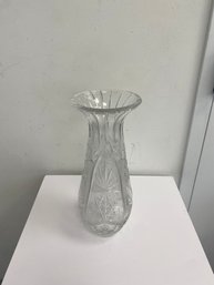 Vintage Pinwheel Wheat Glass Vase With Starburst Base