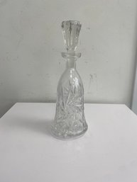 Vintage Bell-Shaped Pinwheel Wheat Glass Decanter With Stopper