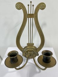 Vintage Brass (2) Candle Wall Sconce