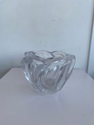 Vintage Art Vannes Crystal Swirl Bowl