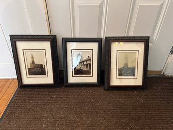 A Trio Of Numbered Photographs Of Light Houses From Renowned Long Island Photographer Stanley Julian