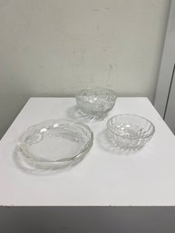 Vintage Cut Crystal Bowls (3-piece Set)