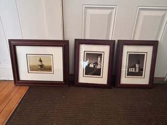 A Trio Of Numbered Photographs Of Lighthouses From Renowned Long Island Photographer Stanley Julian