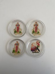 Vintage New York World's Fair Souvenir Glass Coasters (set Of 4)