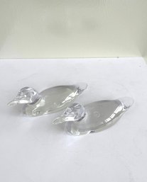Villeroy & Boch Twin Mallard Glass Figurines (set Of 2)