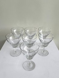 Sparkling Wine Glass Set With Etched Stems (set Of 7)