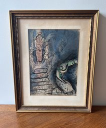Marc Chagall Lithograph 'the Bible' (15)King Ahasuerus Sends Vasthi Away