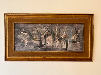 Framed Mid Century Modern Abstract.  Signed