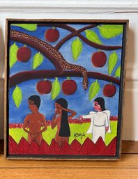 Adam And Eve Expelled From The Garden Eden By  Alberoi Bazile (Haitian/Jacmel, 1920-2005),