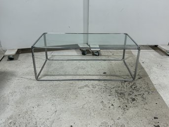Vintage Bauhaus, Marcel Breuer Inspired Tubular Coffee Table With Glass Top