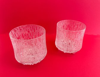 A Pair Of Mid Century Modern Pressed Glass Cocktail Glasses