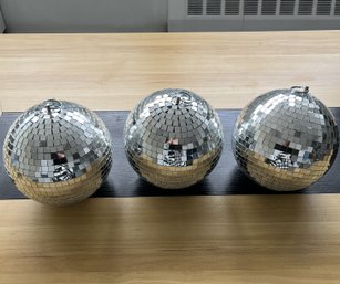 Set Of (3) 8 Inch Disco Balls With Hanging Rings #4