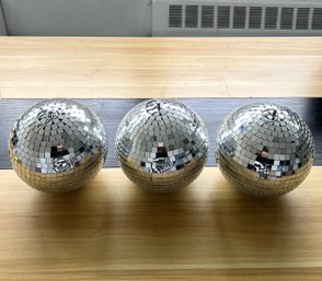 Set Of (3) 8 Inch Disco Balls With Hanging Rings #6