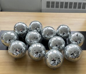 Set Of (12) 6 Inch Disco Balls With Ornament Caps #1