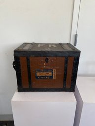 Vintage Initialed Trunk (FR) With The S.S. Leviathan Baggage Room Tags Dated June 1, 1926
