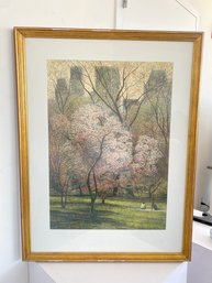 Framed Original Lithography 'Spring Blossoms By Artist Harold Altman (With Certificate Of Authenticity)