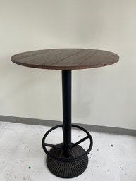 Round Wood Top Pedestal Bar Table