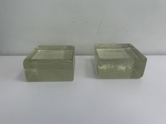 A Pair Of Vintage Glass Paperweights