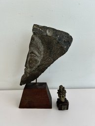 A Pair Of Unique Bust Sculptures (large One Is Of  Soap Stone )