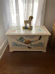 Vintage Hand Painted Toy Chest (Includes Toys Inside Chest)
