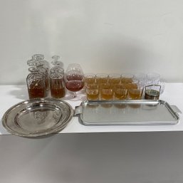 1960's Whiskey Cocktails, Tumblers, Trays