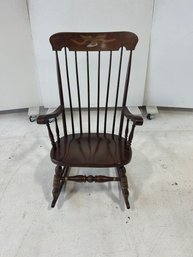 Vintage Federal Rocking Chair With Eagle Crest & Gold Detailing