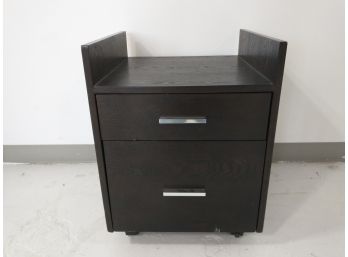 File Cabinet With Wengy Wood Finish-On Wheels #2