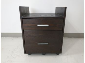 File Cabinet With Wengy Wood Finish-On Wheels #1
